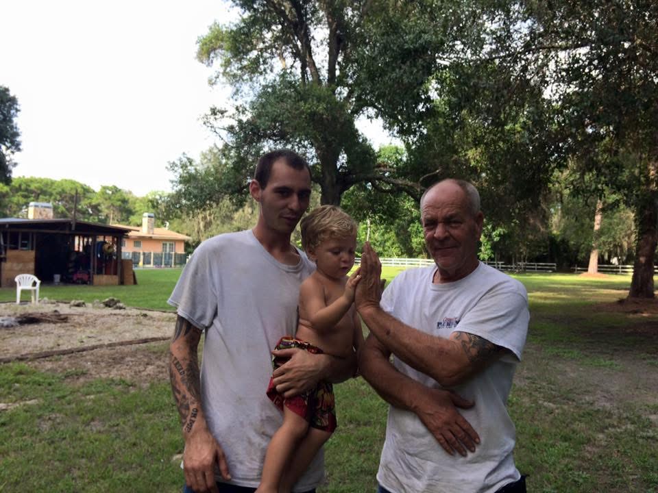 Justin Bywaters with his son Lucas and his dad Clyde